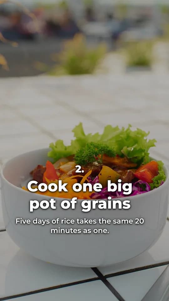 Step 2: Cook one big pot of grains